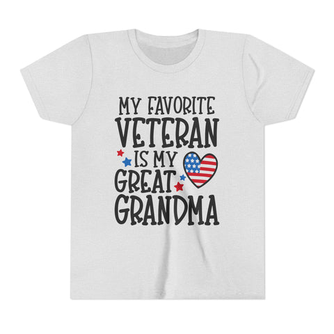 My Favorite Veteran is my Great Grandma - Youth Short Sleeve Tee
