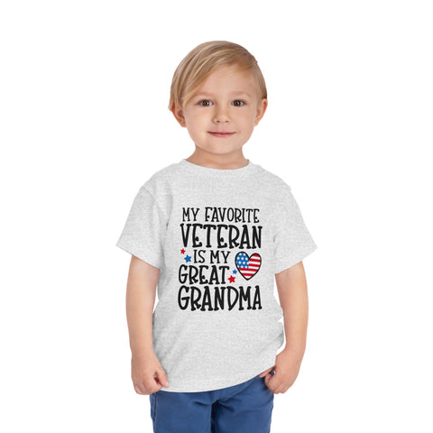 My Favorite Veteran is My Great Grandma - Toddler Short Sleeve Tee