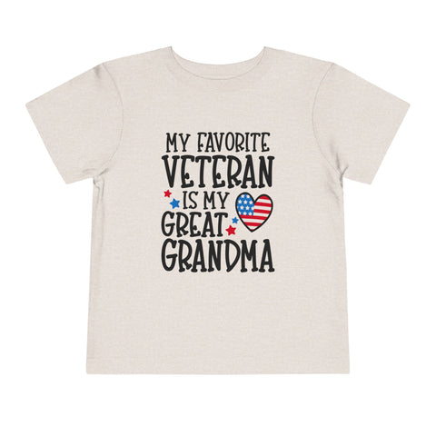 My Favorite Veteran is My Great Grandma - Toddler Short Sleeve Tee