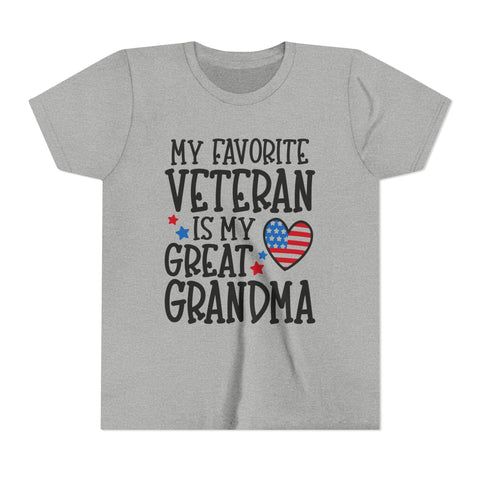 My Favorite Veteran is my Great Grandma - Youth Short Sleeve Tee