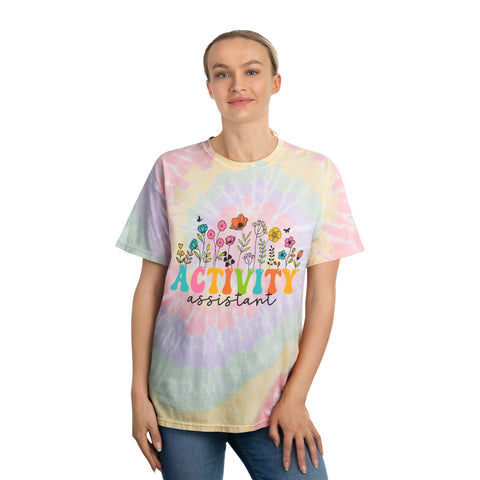 Activity Assistant Tie-Dye Tee - Colorful Spiral T-Shirt for Fun Events