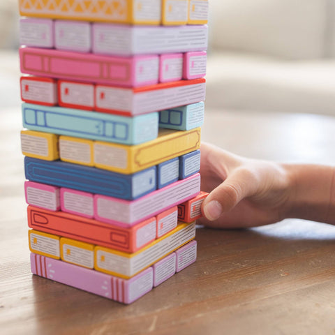 Tumbling Book Stack - Wooden Block Stacking & Balance Game