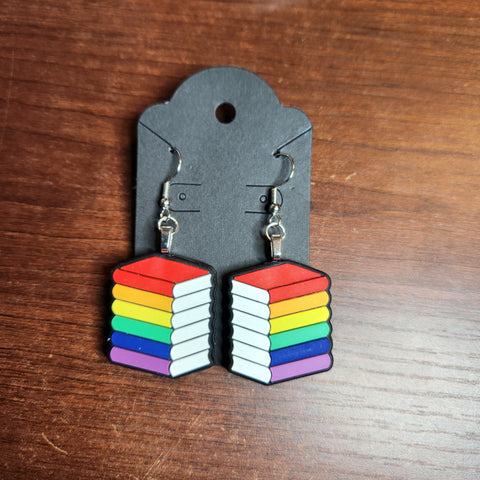 Book Stack Earrings (Hook Dangle)
