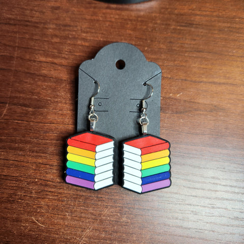 Book Stack Earrings (Hook Dangle)