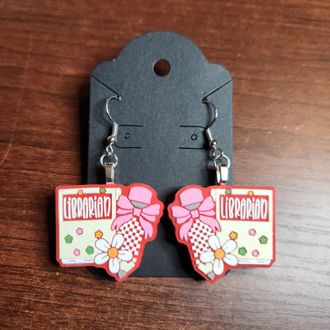 Librarian Earrings (Hook Dangle) Multiple Colors