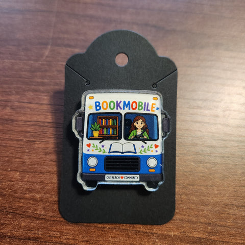 Bookmobile Acrylic Pin