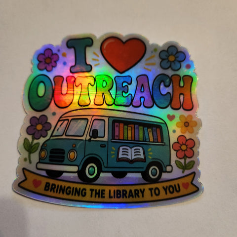 Outreach Holographic Die Cut Sticker