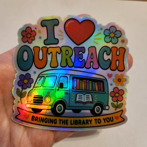 Outreach Holographic Die Cut Sticker