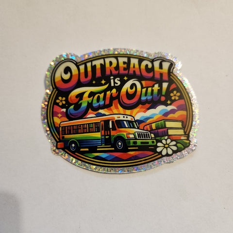 Outreach Die Cut Glitter Sticker
