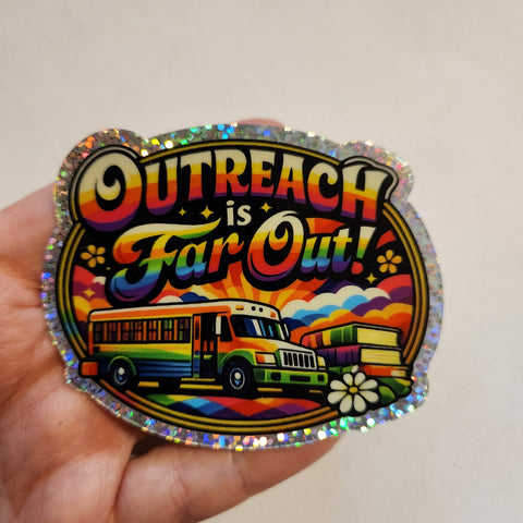 Outreach Die Cut Glitter Sticker