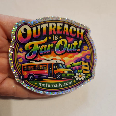 Outreach Die Cut Glitter Sticker 2