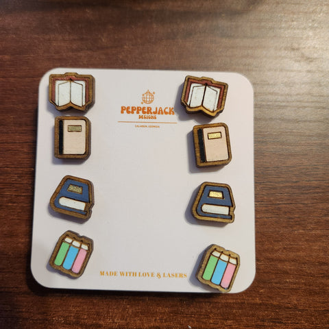 Booklover Studs v 2.0 (4 Unique Pairs)