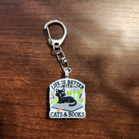 Cats & Books Charm