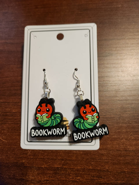 Book Worm Earrings (Hook)