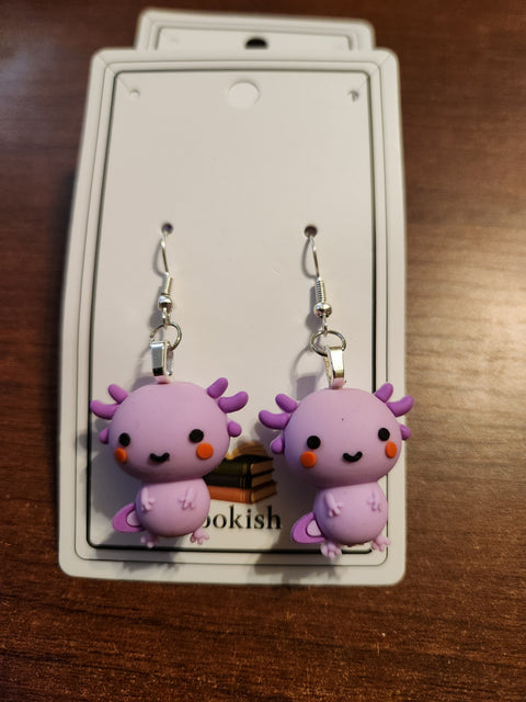 Axolotl Earrings (Purple)