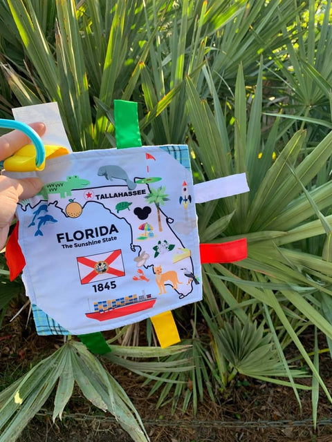 Florida Crinkle Tag Sensory Figit Square 8"x8"