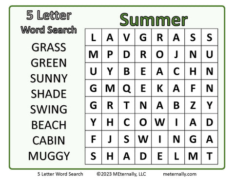 Digital Download - 5 Letter Word Crosswords
