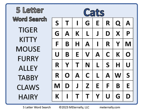 Digital Download - 5 Letter Word Crosswords