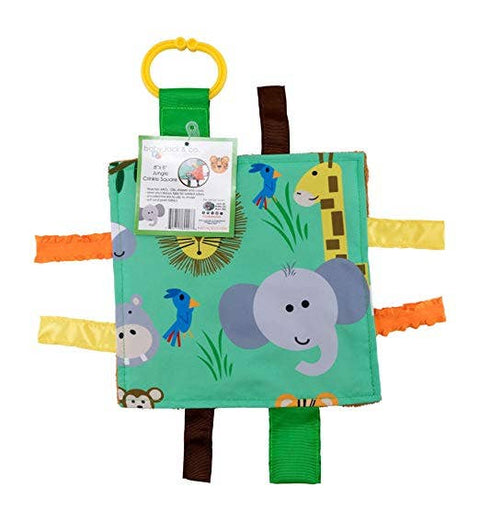 Jungle Zoo Crinkle Tag Sensory Figit Square 8"x8"