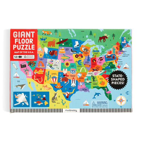 Map of the U.S.A. 50 Piece Giant Floor Puzzle
