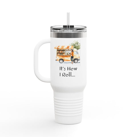 It's How I Roll Colored Bookmobile - Insulated Travel Mug, 40oz