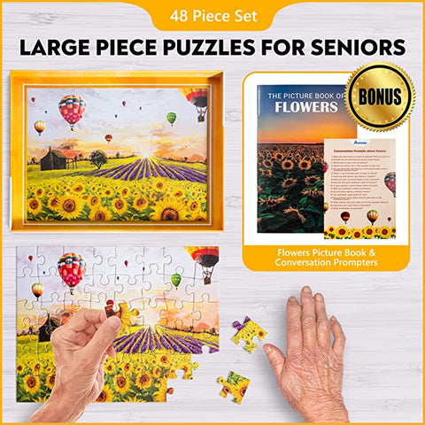 Assistex Dementia Puzzle 48 Large Pieces Jigsaw – Hot Air Balloon