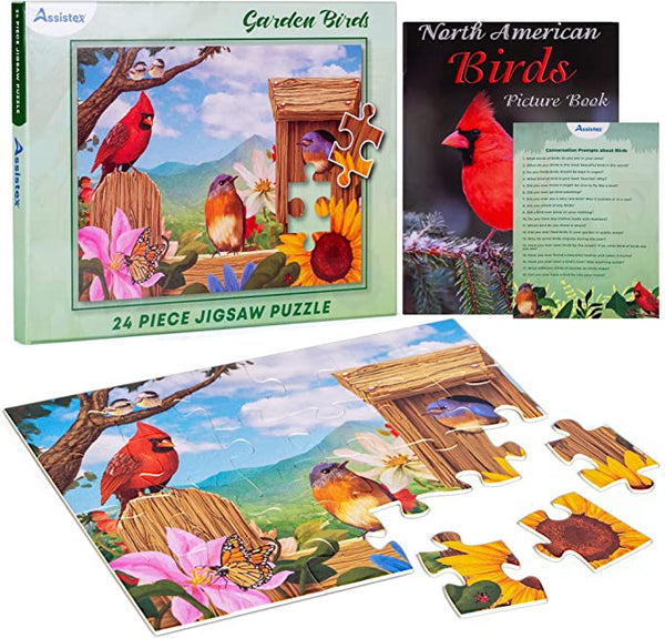 Assistex Dementia Puzzle 24 Large Pieces Jigsaw – Garden Birds