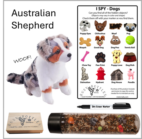 Busy Bottle Mini Kit - Dogs Busy Bottle & Mini Australian Shepherd with Sound