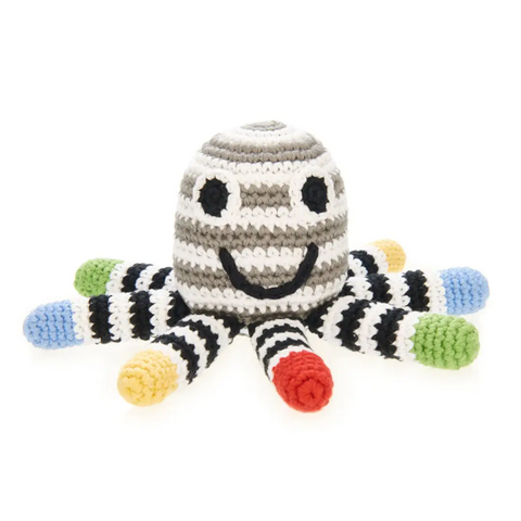 Plush Ocean Toy - Black and White Octopus