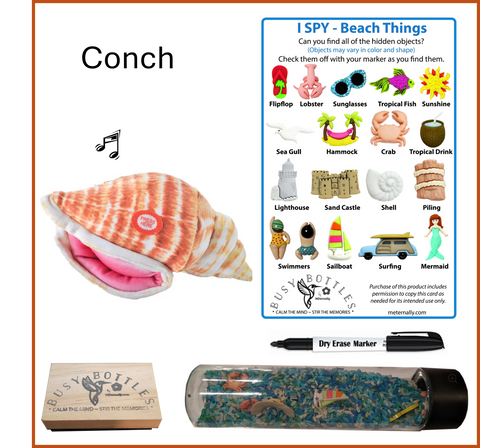 Busy Bottle Mini Kit - Beach Busy Bottle & Conch with Sound