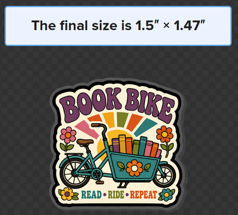 Book Bike Acrylic Pin