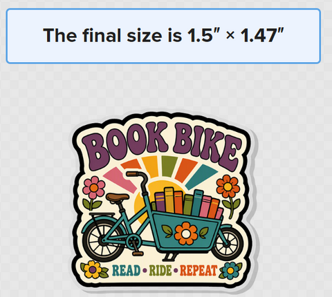 Book Bike Acrylic Pin
