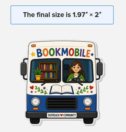 Bookmobile Acrylic Magnet