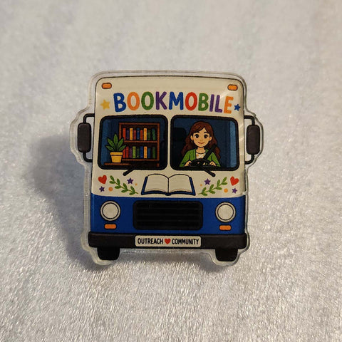 Bookmobile Acrylic Pin