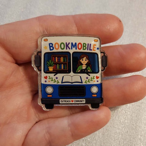 Bookmobile Acrylic Pin