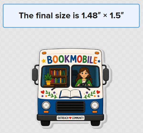 Bookmobile Acrylic Pin