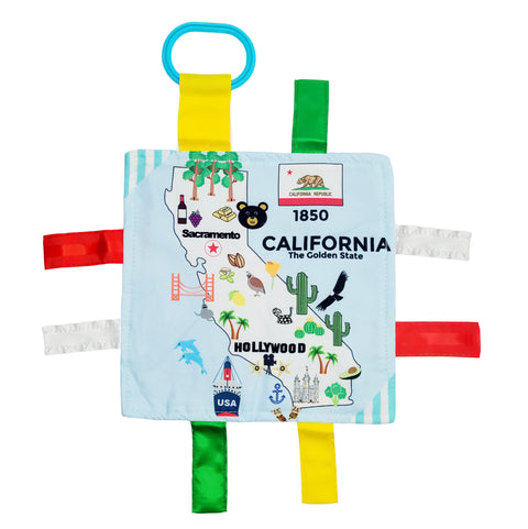 California Crinkle Tag Sensory Figit Square 8"x8"