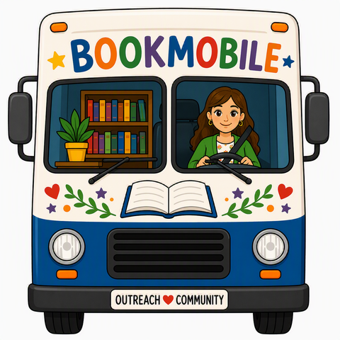 Bookmobile Acrylic Pin