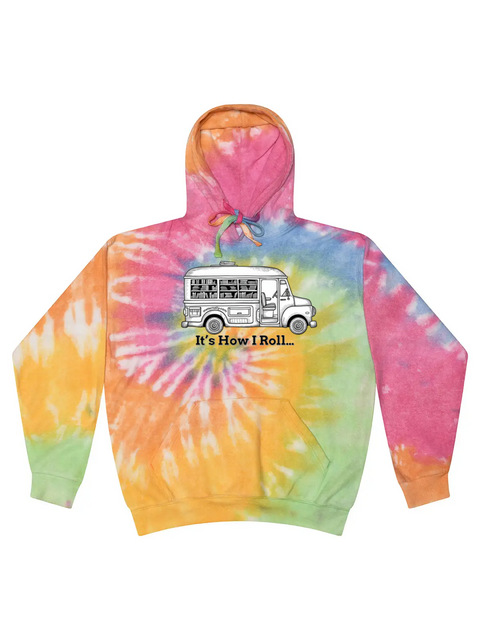Bookmobile Hoodie Pullover Tie-Dye 100% Cotton (Eternity)