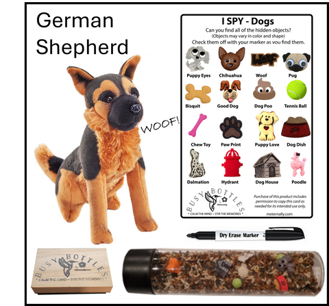 Busy Bottle Mini Kit - Dogs Busy Bottle & Mini German Shepherd with Sound