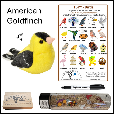 Busy Bottle Mini Kit - Birds Busy Bottle & Audubon American Goldfinch with Sound