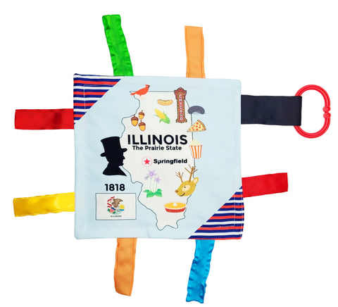Illinois Crinkle Tag Sensory Figit Square 8"x8"
