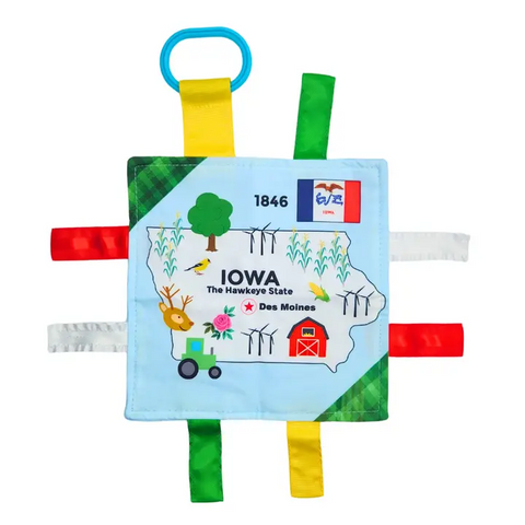 Iowa Crinkle Tag Sensory Figit Square 8"x8"