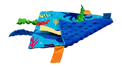 Ocean Fish Crinkle Tag Sensory Figit Square 8"x8"