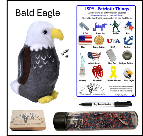 Busy Bottle Mini Kit - Patriotic Busy Bottle & Audubon Bald Eagle with Sound