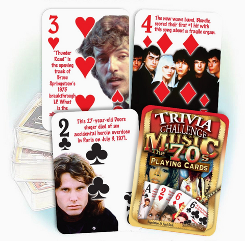 Music Trivia 1970s Playing Cards