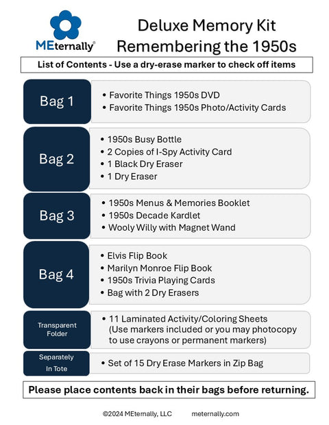 Deluxe Memory Kit - The 1950s