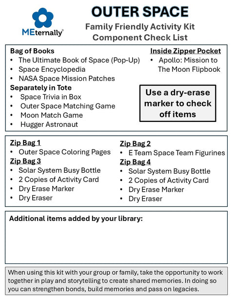 Limited Edition Outer Space Family Friendly Activity Kit