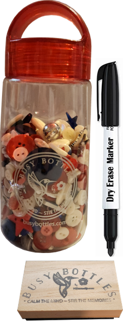 Busy Bottles - Patriotic Sensory Bottle (Buttons, Beads & Baubles)
