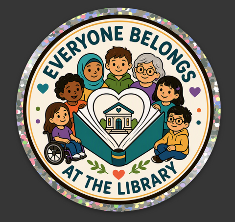 Everyone Belongs Die Cut Glitter Sticker